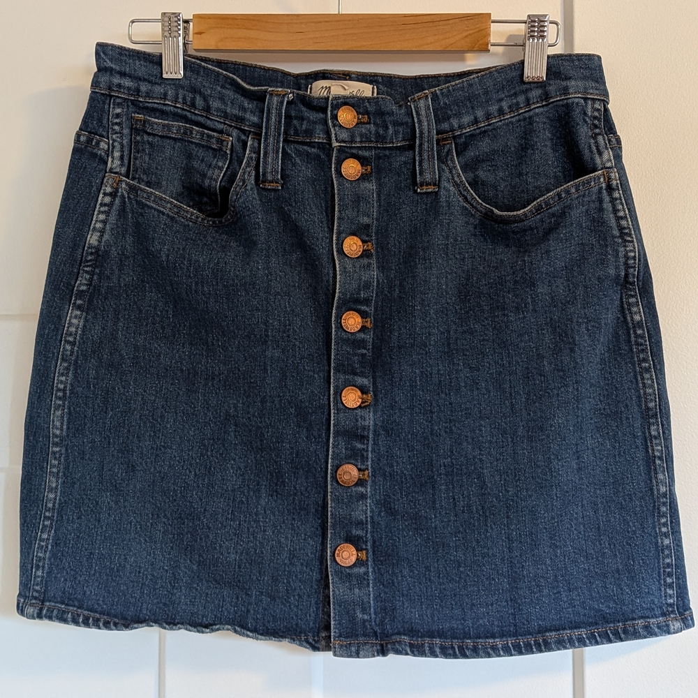 Madewell Denim Mini Skirt with Button Front